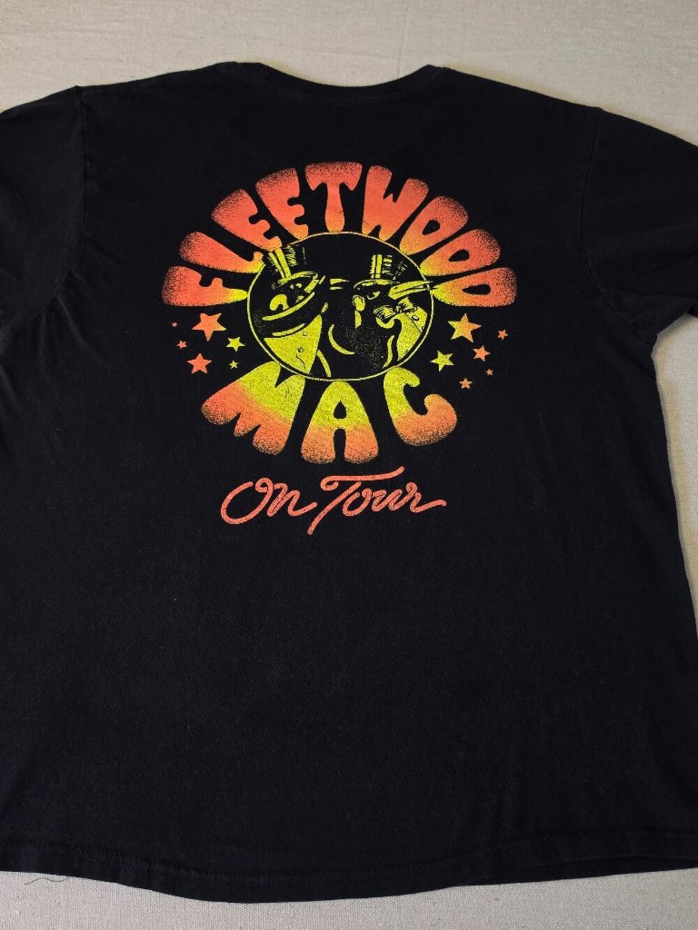 Fleetwood Mac On Tour Black Graphic Music Band Tee T-shirt Men's L
